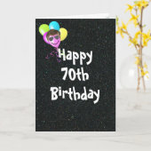 Carte 70e anniversaire Ballons avec lunettes de soleil A (Fleur jaune)