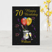 Carte 70e anniversaire Célébration Black Gold Card (Fleur jaune)