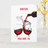 Carte **70e ANNIVERSAIRE** CÉLÉBRATION ET CHEERS À VOUS  (Fleur jaune)