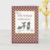 Carte 70e anniversaire chaussures pour femmes (Fleur jaune)