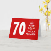 Carte 70e anniversaire | Conserver le calme ce n'e (Fleur jaune)