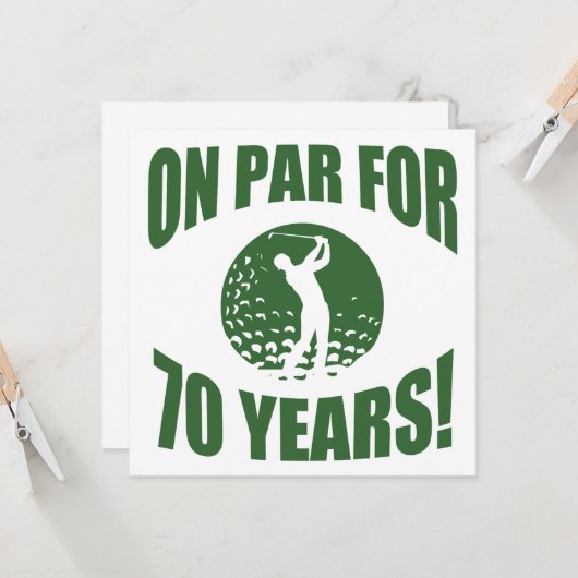 Carte 70e anniversaire de Golfer (Devant/Arrière en situation)