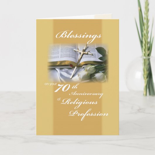 Carte 70e anniversaire de la profession religieuse pour (Devant)
