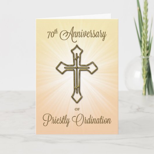 Carte 70e anniversaire de l'Ordination sacerdotale Gold (Devant)