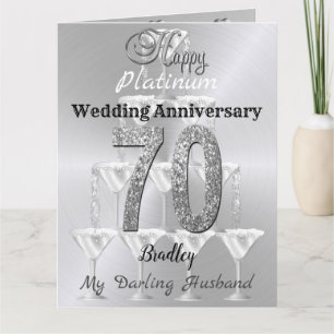 Carte 70e anniversaire de Mariage Platinum personnalisé