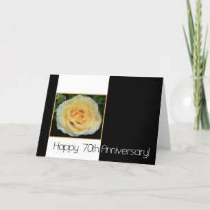 Carte 70e anniversaire du Mariage - Rose jaune