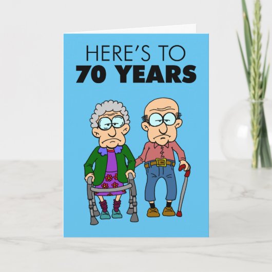Carte 70e anniversaire du Mariage vieillissant (Devant)