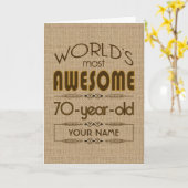 Carte 70e anniversaire du monde meilleur fabuleux (Fleur jaune)