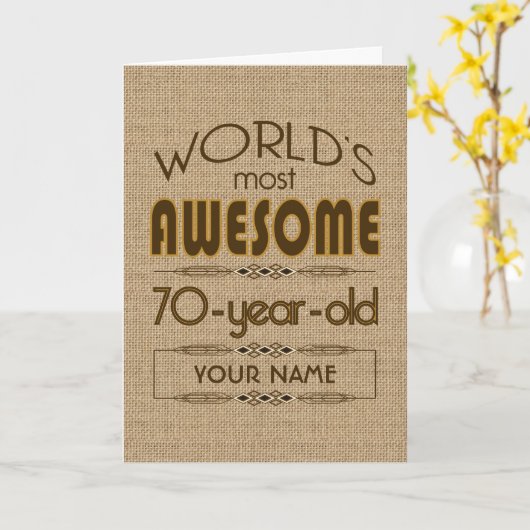 Carte 70e anniversaire du monde meilleur fabuleux (Fleur jaune)