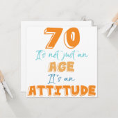 Carte 70e anniversaire Gag cadeau (Devant/Arrière en situation)