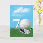 Carte 70e Anniversaire Golf Ball In Grass (Fleur jaune)