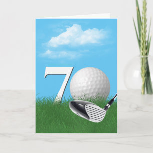 Carte 70e Anniversaire Golf Ball In Grass