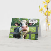 Carte 70e anniversaire Humour de vache (Fleur jaune)