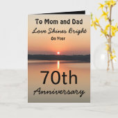 Carte 70e Anniversaire Maman Papa Amour Brille Coucher d (Fleur jaune)