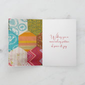 Carte 70e anniversaire Motif de courtepointe avec aiguil (Intérieur)