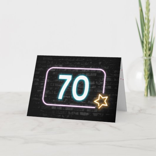 Carte 70e anniversaire Neon Connexion en brique (Devant)