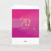 Carte 70e anniversaire - Numéro 70 en étoiles - Rose - A (Dos)