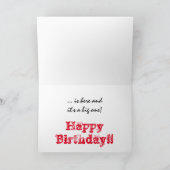 Carte 70e anniversaire, papa, blanc, noir sur rouge. (Intérieur)