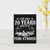 Carte 70e Anniversaire Pêcheur T Shirt Funny Byss Fishin (Fleur jaune)