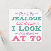 Carte 70e anniversaire pour les femmes (Devant/Arrière en situation)