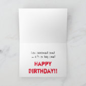 Carte 70e anniversaire pour soeur, noir, texte rouge, bl (Intérieur)