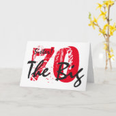 Carte 70e anniversaire pour soeur, noir, texte rouge, bl (Fleur jaune)