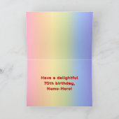 Carte 70e anniversaire : Rainbow Text, Custom Photos & N (Intérieur)
