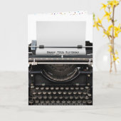 Carte 70e anniversaire Retro Typewriter (Fleur jaune)