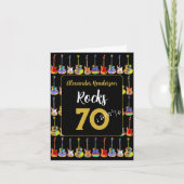 Carte 70e anniversaire Rock and Roll Guitar ajouter Nom (Devant)