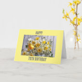 Carte "70e ANNIVERSAIRE" SOUHAITE À QUELQU'UN QUI VOUS S (Fleur jaune)