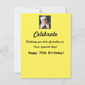 Carte 70e anniversaire Soyez en fête Célébrez la mignonn (Dos)