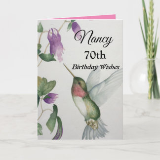Carte 70e anniversaire : Un joyeux colibri
