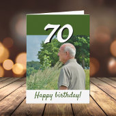 Carte 70e anniversaire vert photo