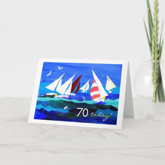 Carte 70e anniversaire - Voile (Devant)