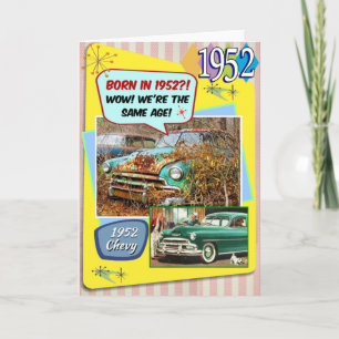 Carte 70e anniversaire ! Wow, même âge que cette Chevy 1