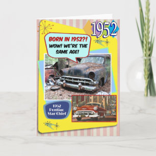 Carte 70e anniversaire ! Wow, même âge que cette Chevy 1