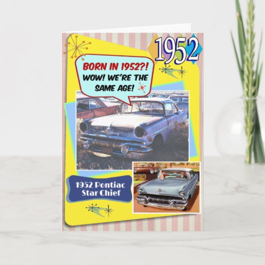 Carte 70e anniversaire ! Wow, même âge que cette Chevy 1 (Devant)