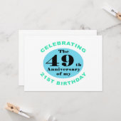 Carte 70e Humour d'anniversaire (Devant/Arrière en situation)