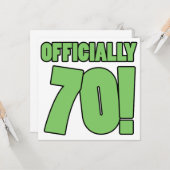 Carte 70e Humour d'anniversaire (Devant/Arrière en situation)