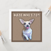 Carte 70e Humour d'anniversaire (Chien) (Devant/Arrière en situation)