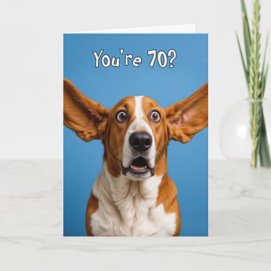 Carte 70th Birthday Basset Hound Dog Humor (Devant)