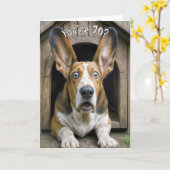 Carte 70th Birthday Humor with Basset Hound  (Fleur jaune)