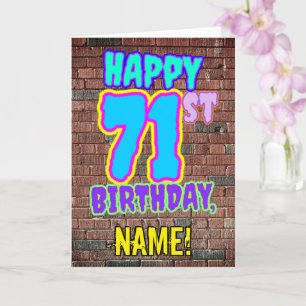 Carte 71e anniversaire - Amusant, Graffiti urbain inspir
