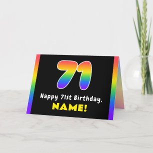 Carte 71e anniversaire : Arc-en-ciel coloré # 71, Nom pe