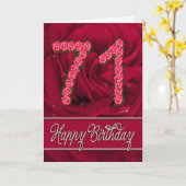 Carte 71e anniversaire avec rose et feuille (Fleur jaune)
