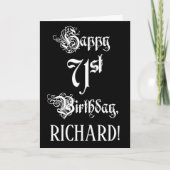 Carte 71e anniversaire : Fancy, Elegant Script + Nom per (Devant)