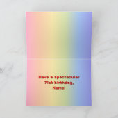 Carte 71e anniversaire : Rainbow Text, Custom Photos & N (Intérieur)