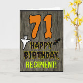 Carte 71e anniversaire : Thème d'Halloween Éffrayant, No (Fleur jaune)