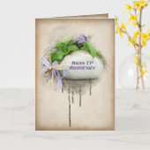 Carte 71st wedding anniversary rock (Fleur jaune)