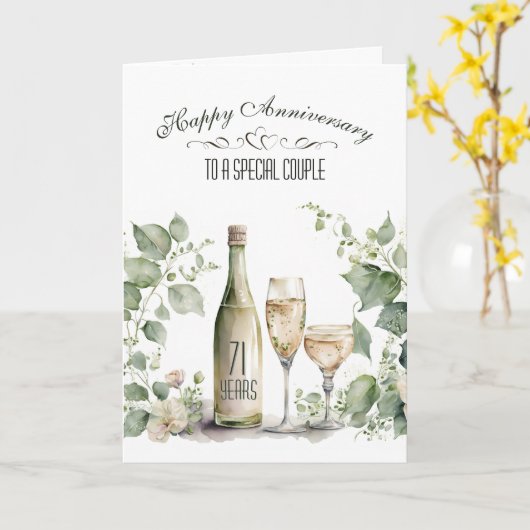 Carte 71st Wedding Anniversary Wine and Ivy (Fleur jaune)